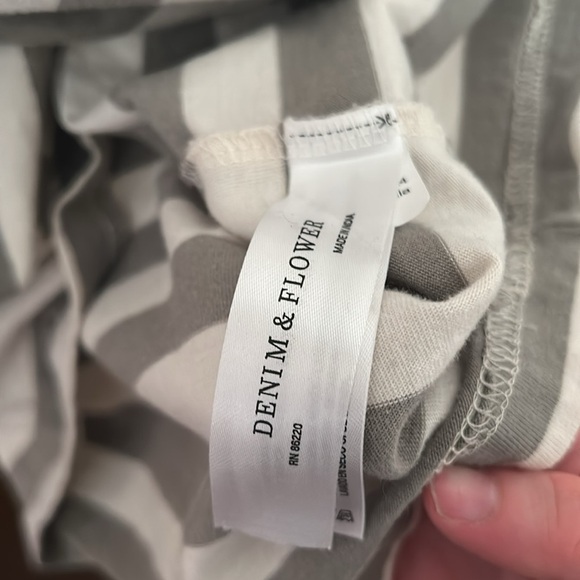 Denim & Flower Gray and White Striped Tee - Picture 4 of 6